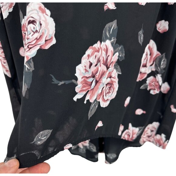 Torrid Floral Flutter Sleeve Scoop Neck Hi Low Georgette Blouse Women’s Size 3X - Picture 2 of 10